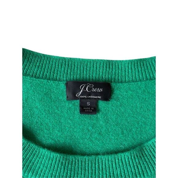 J. Crew Long Sleeve Cashmere Crewneck Sweater size S Salut Green - Picture 4 of 10
